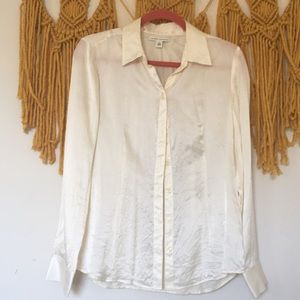 Banana Republic cream silk button up